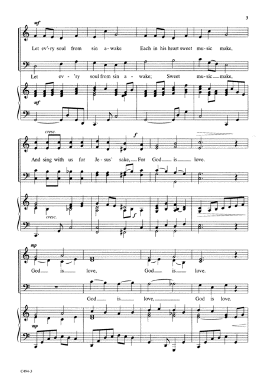 Come, Let Us All Unite to Sing (Digital Download) 4-Part scores gallery preview page 3