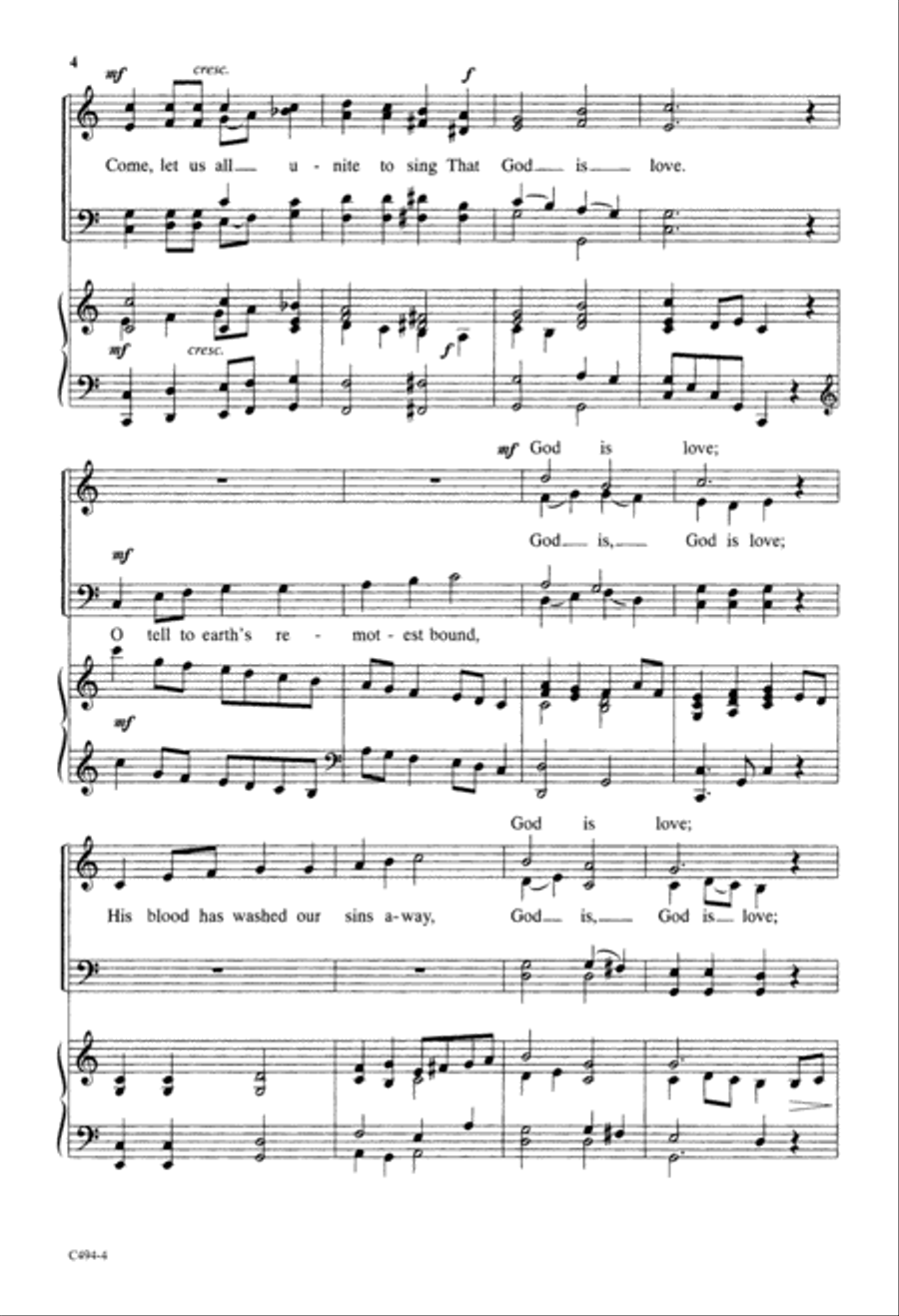 Come, Let Us All Unite to Sing (Digital Download) 4-Part scores gallery preview page 4