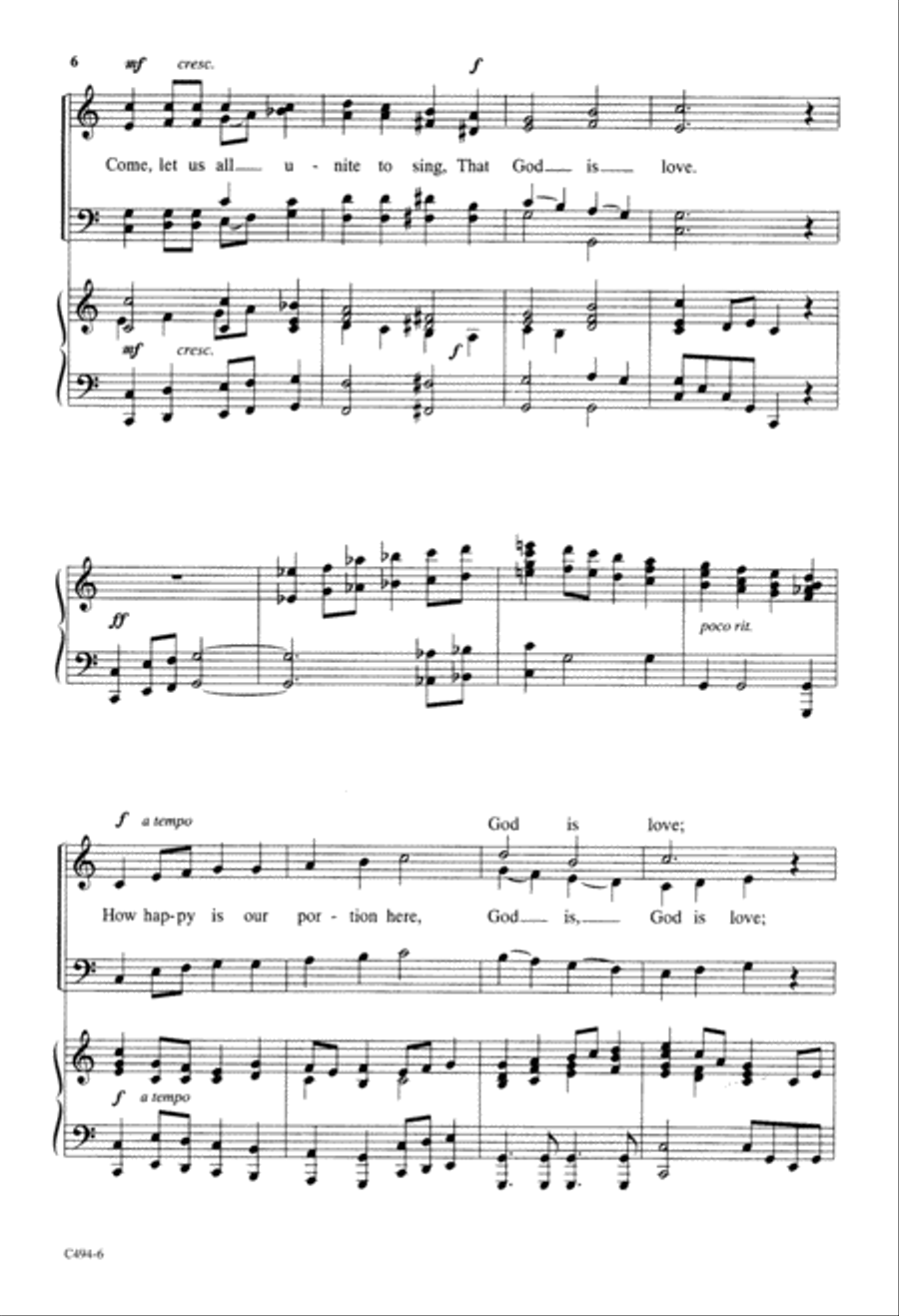 Come, Let Us All Unite to Sing (Digital Download) 4-Part scores gallery preview page 6