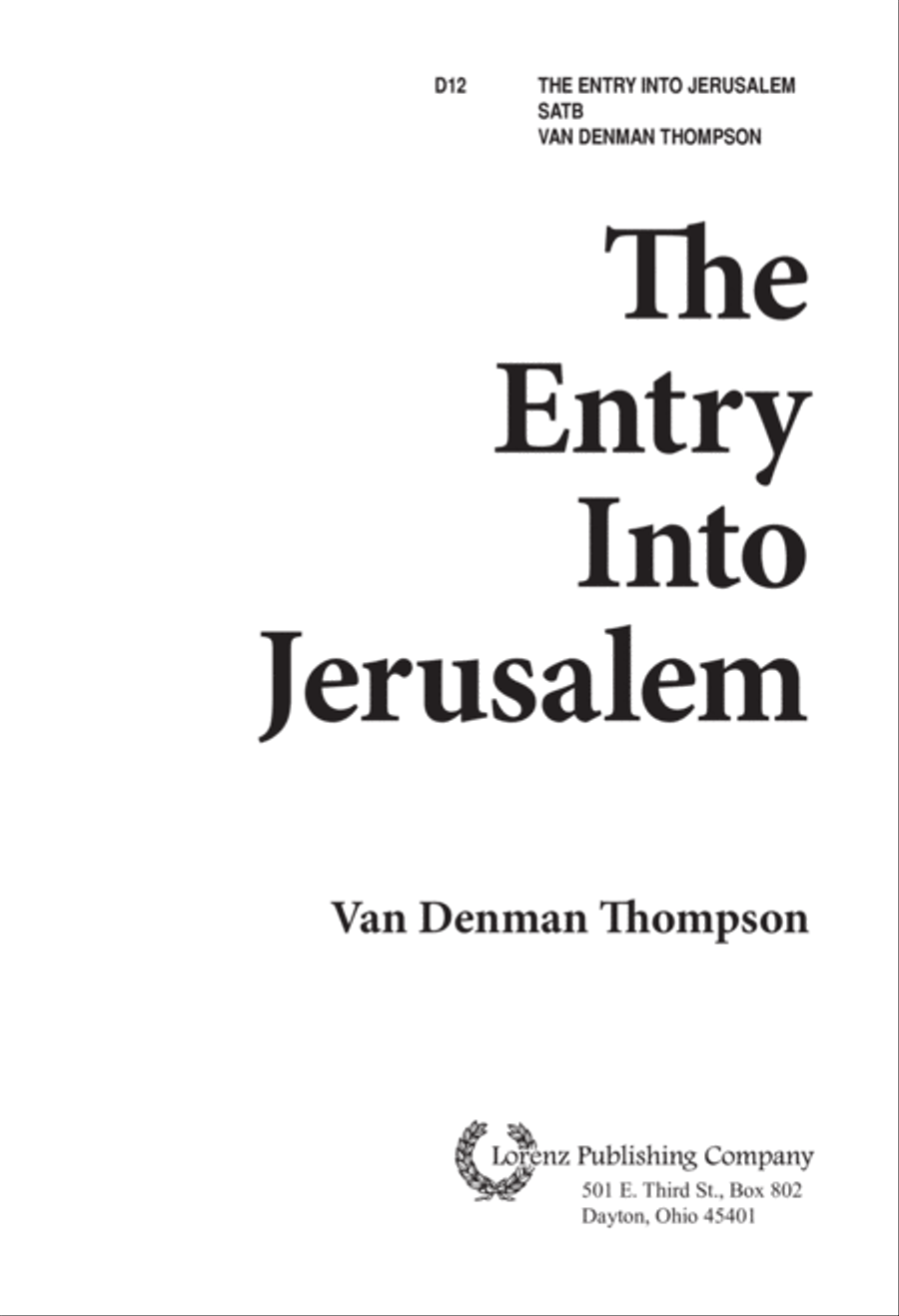 The Entry Into Jerusalem (Digital Download) 4-Part scores gallery preview page 1