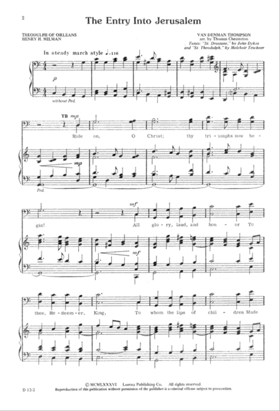 The Entry Into Jerusalem (Digital Download) 4-Part scores gallery preview page 2