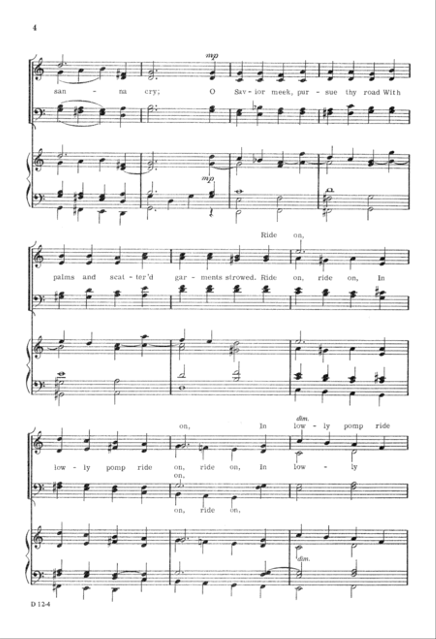 The Entry Into Jerusalem (Digital Download) 4-Part scores gallery preview page 4