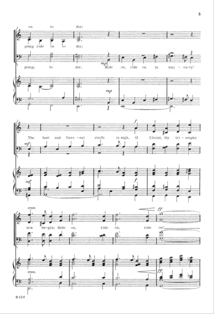 The Entry Into Jerusalem (Digital Download) 4-Part scores gallery preview page 5