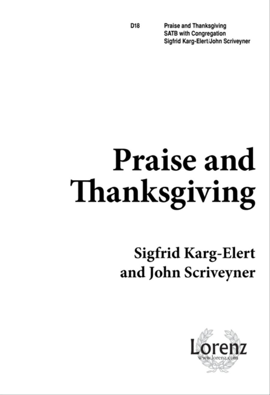 Praise and Thanksgiving (Digital Download) 4-Part scores gallery preview page 1