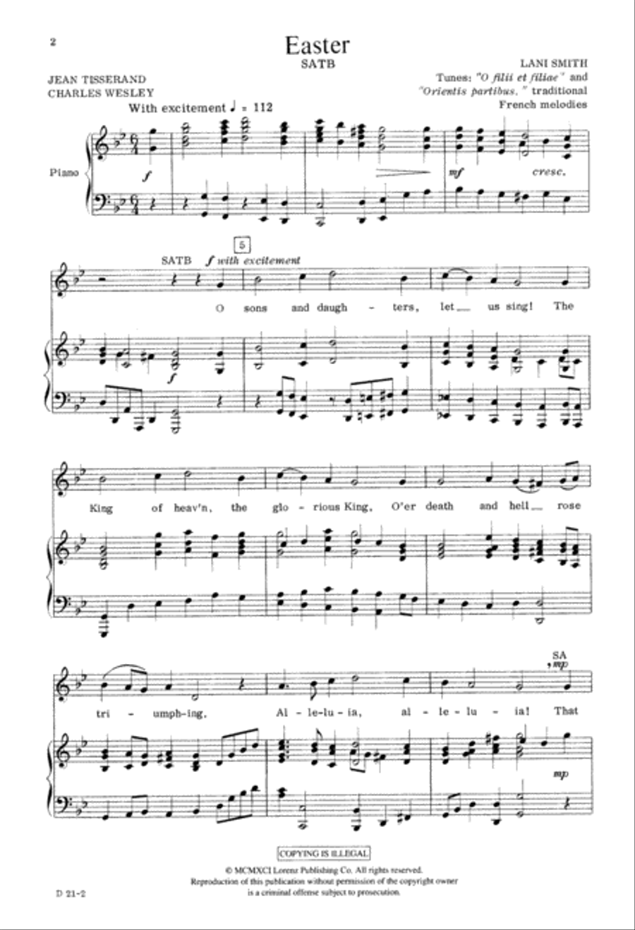 Easter (Digital Download) 4-Part scores gallery preview page 2