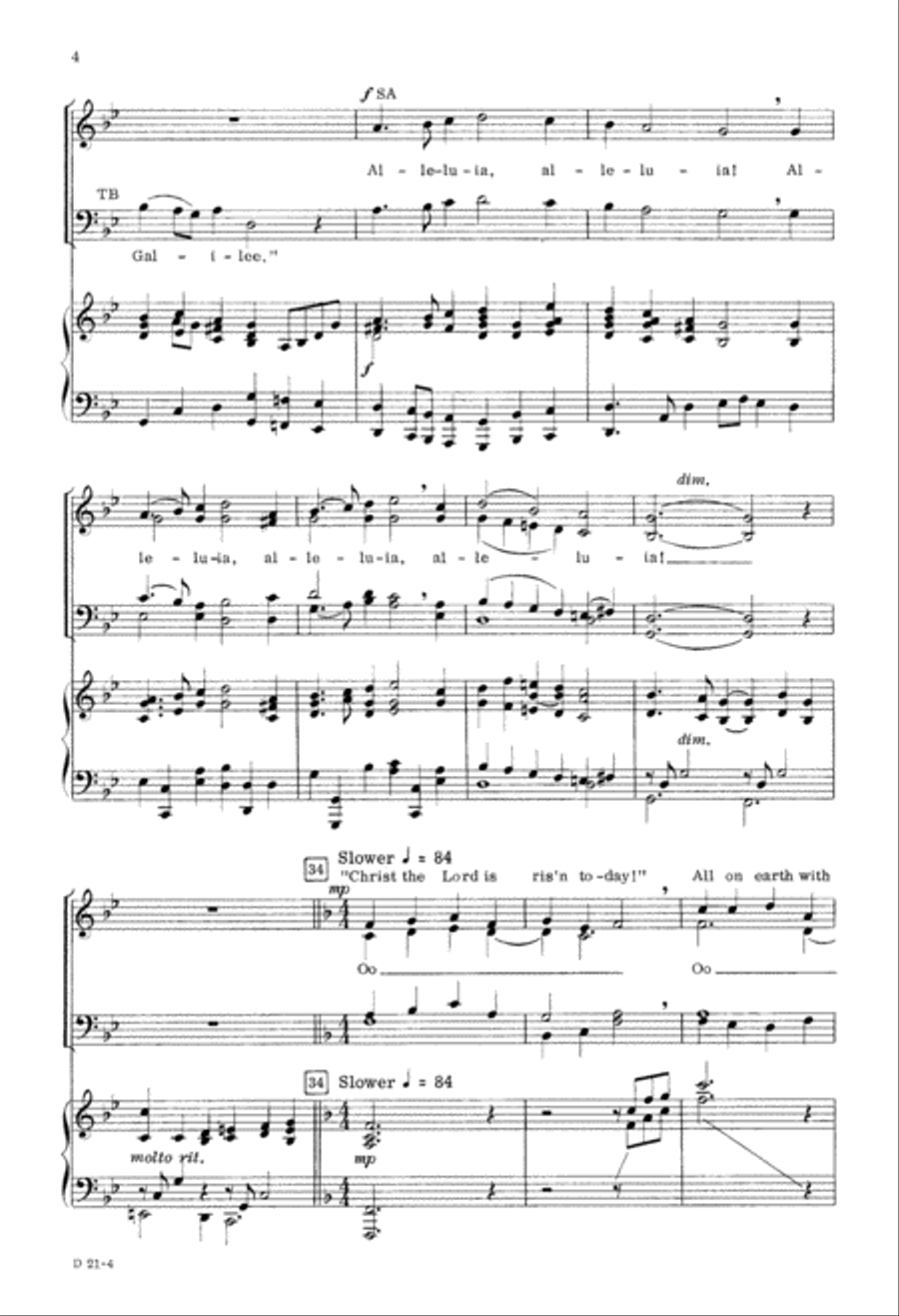 Easter (Digital Download) 4-Part scores gallery preview page 4