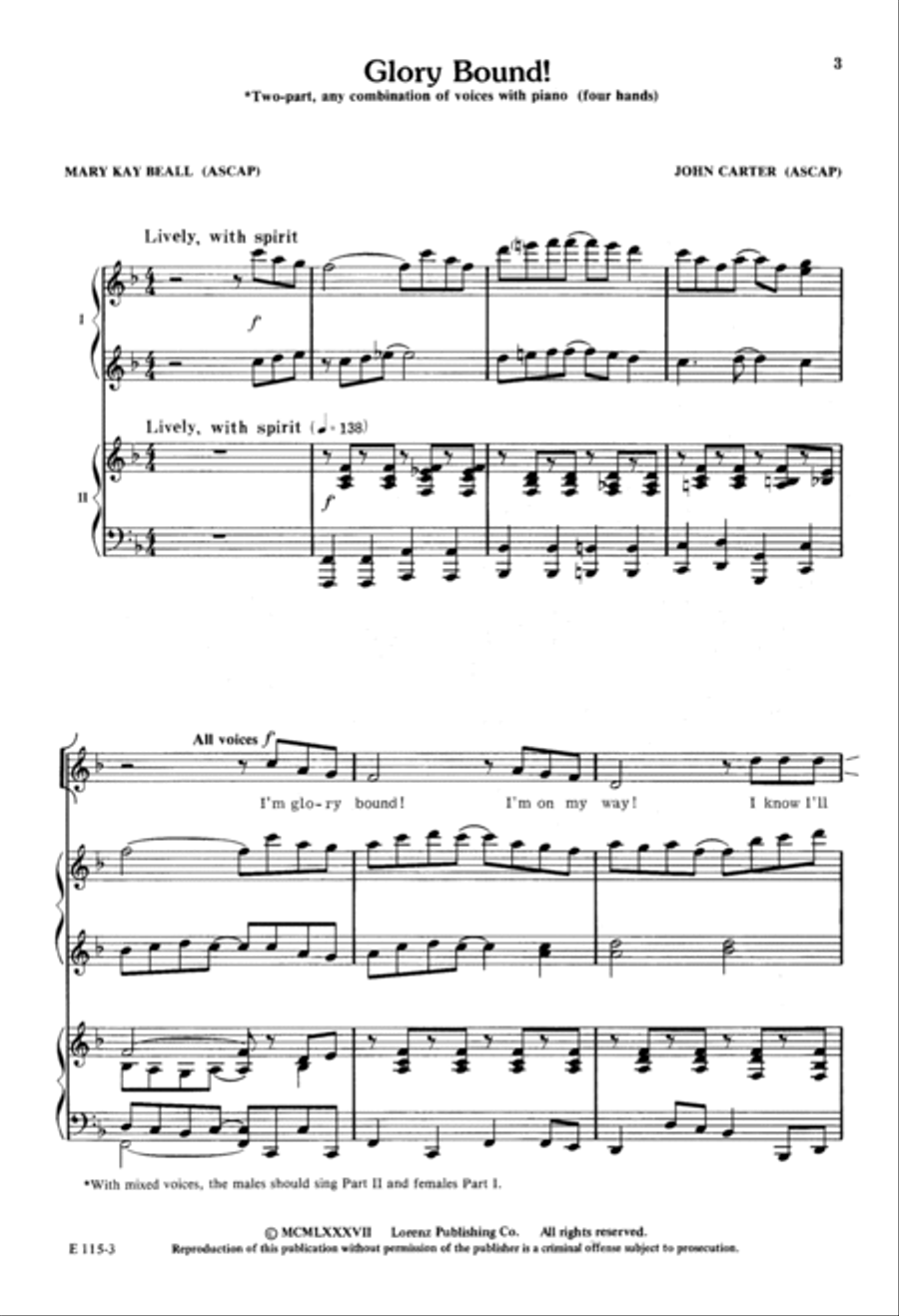Glory Bound (Digital Download) 2-Part scores gallery preview page 3