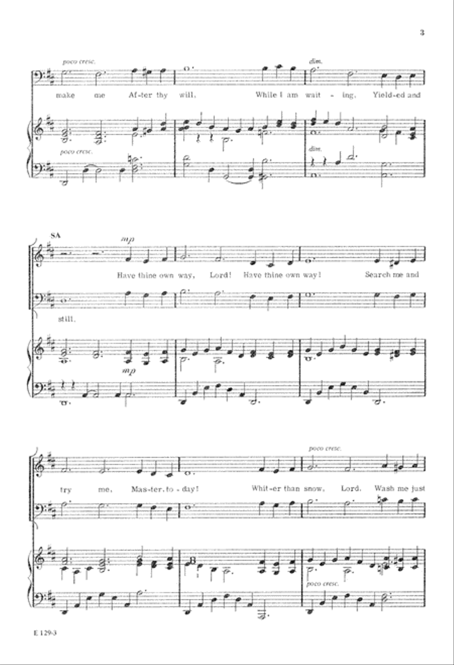 Have Thine Own Way, Lord (Digital Download) 4-Part scores gallery preview page 3