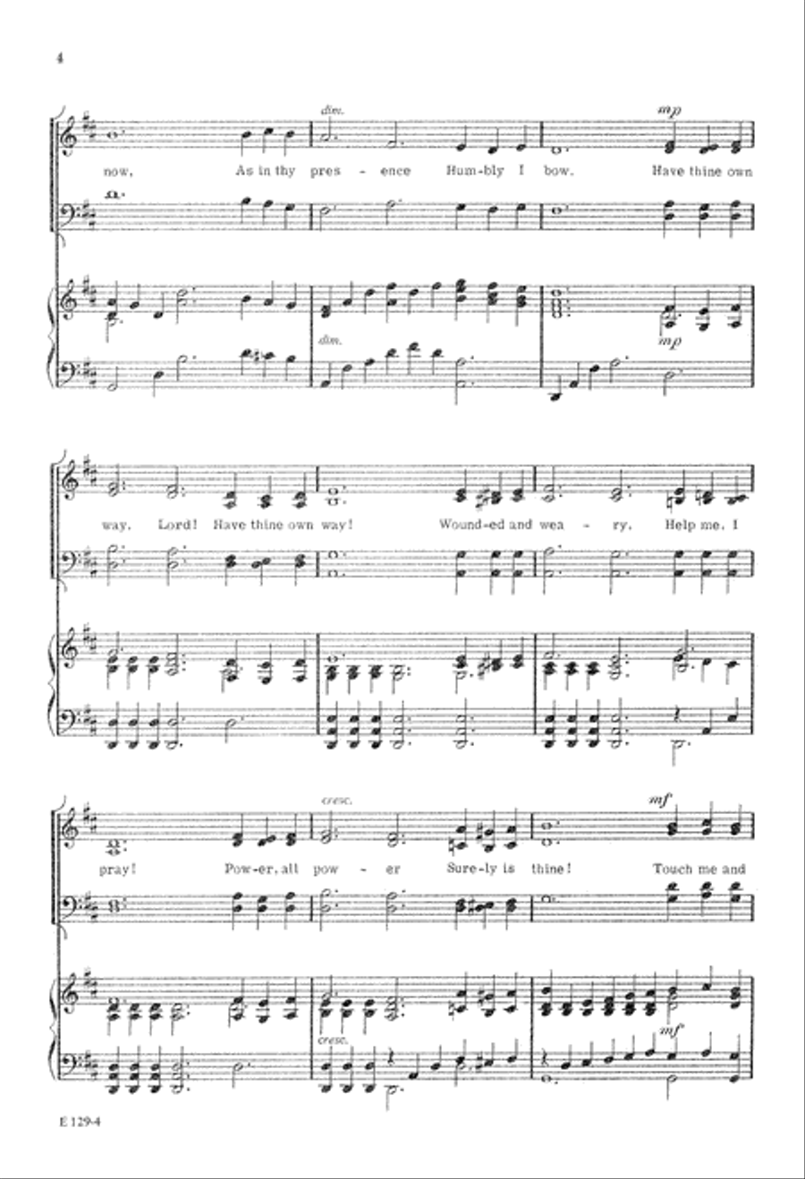Have Thine Own Way, Lord (Digital Download) 4-Part scores gallery preview page 4