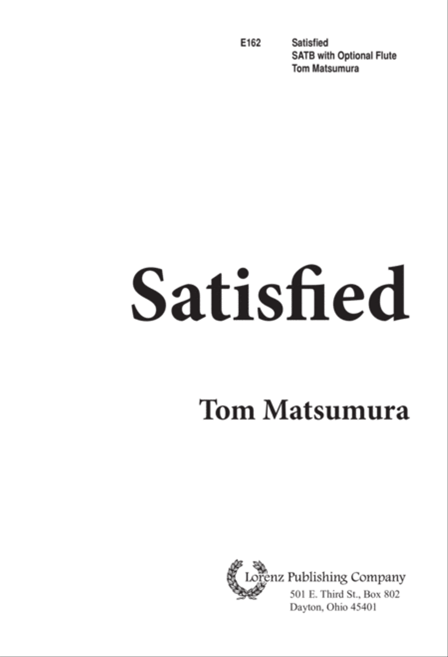Satisfied (Digital Download) 4-Part scores gallery preview page 1