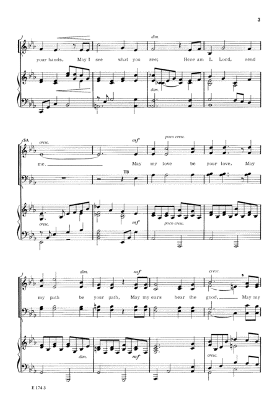 Here Am I, Lord, Send Me (Digital Download) 4-Part scores gallery preview page 3