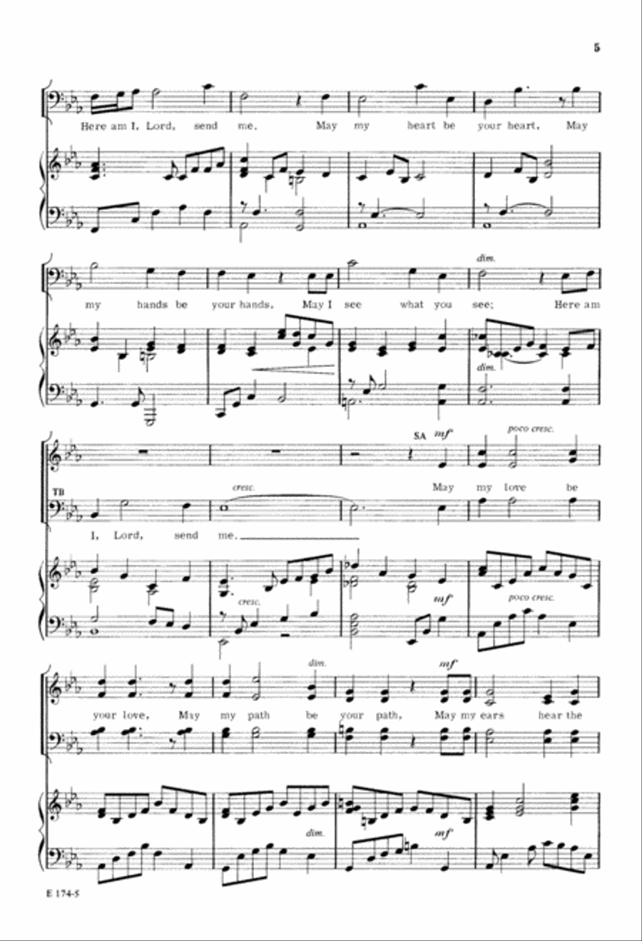 Here Am I, Lord, Send Me (Digital Download) 4-Part scores gallery preview page 5
