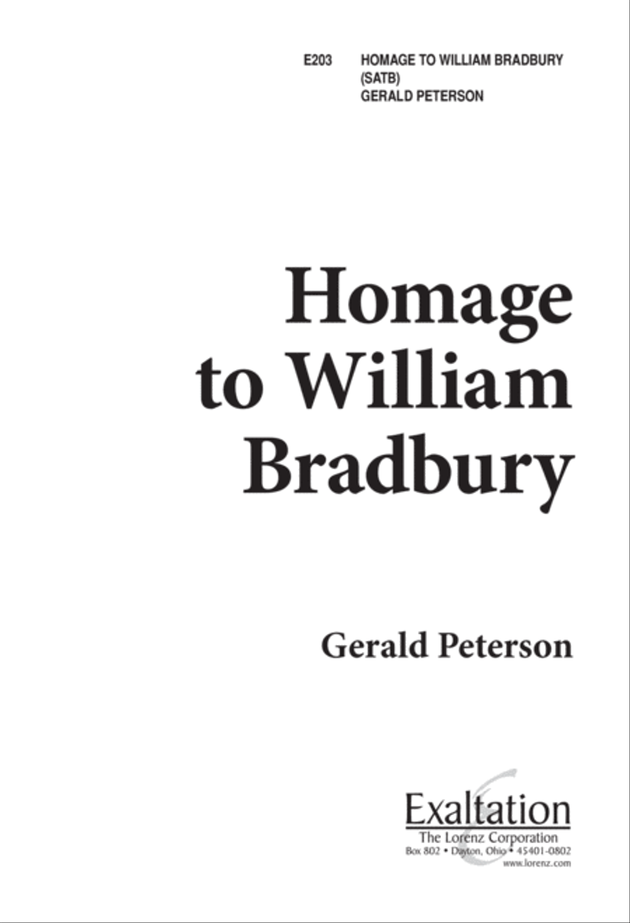 Homage to William Bradbury (Digital Download) 4-Part scores gallery preview page 1