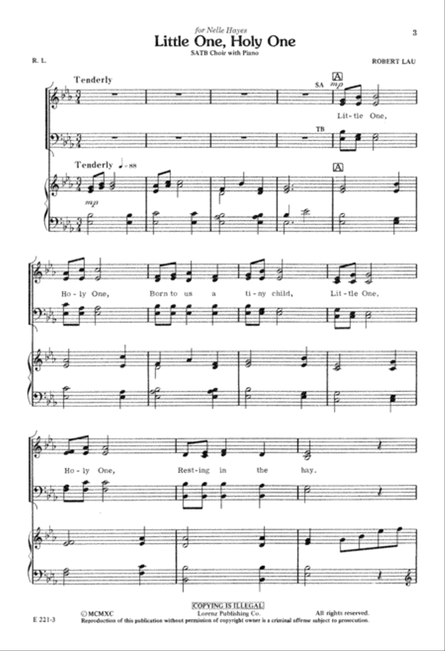 Little One, Holy One (Digital Download) 4-Part scores gallery preview page 3
