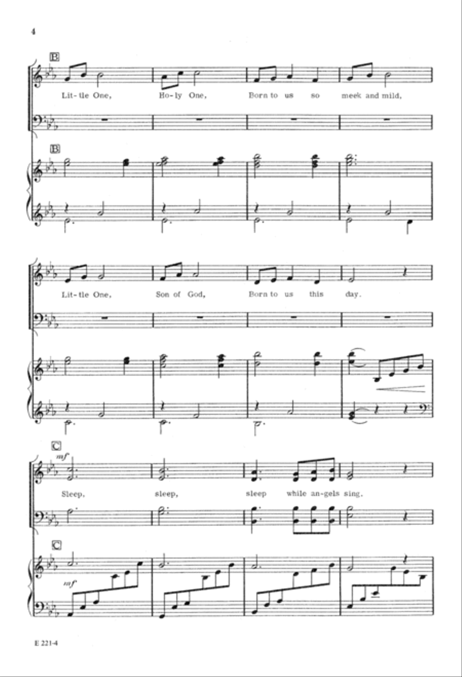 Little One, Holy One (Digital Download) 4-Part scores gallery preview page 4