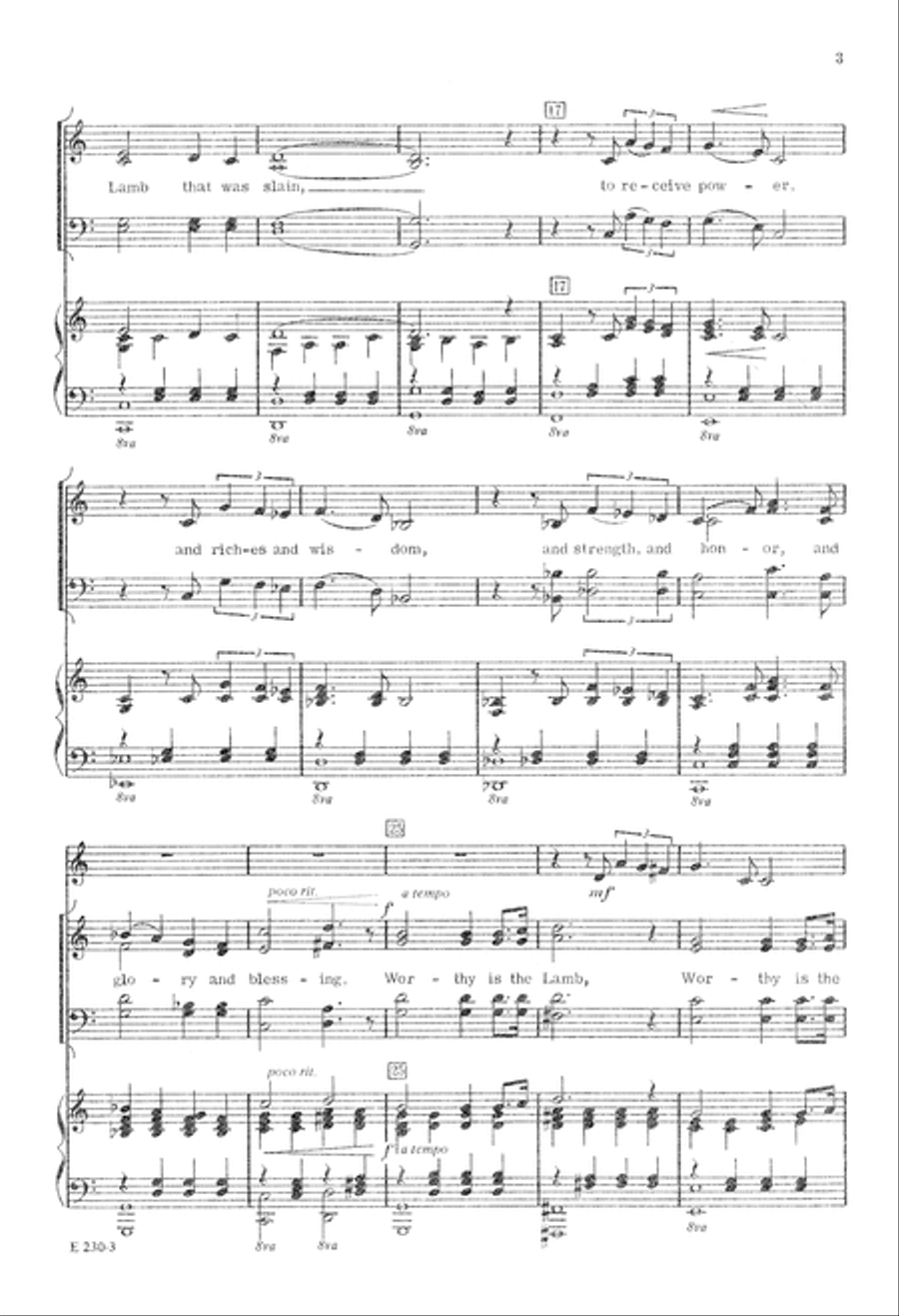 Worthy is the Lamb (Digital Download) 4-Part scores gallery preview page 3