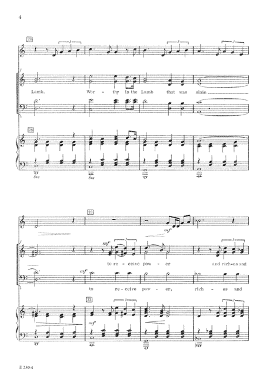 Worthy is the Lamb (Digital Download) 4-Part scores gallery preview page 4