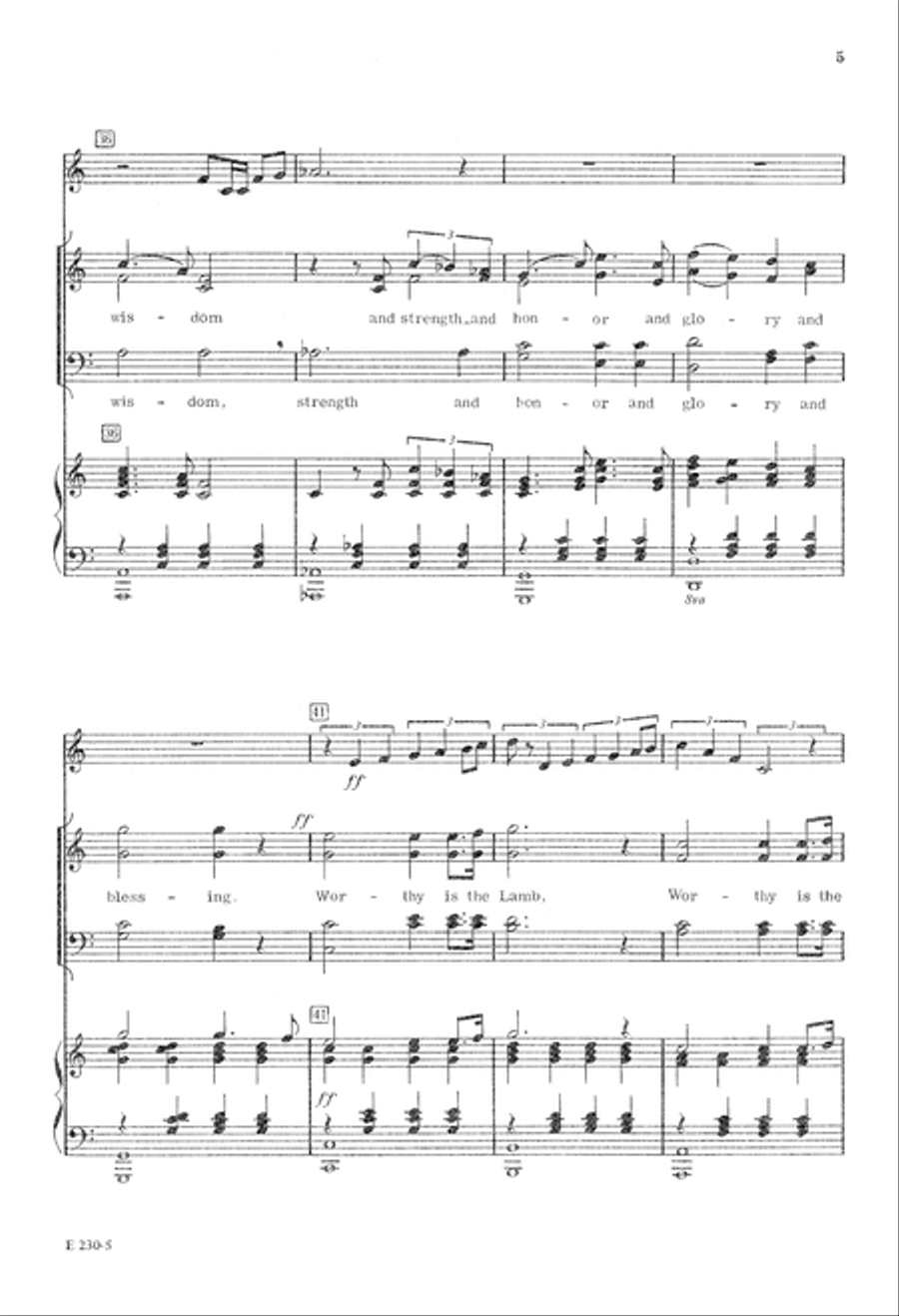 Worthy is the Lamb (Digital Download) 4-Part scores gallery preview page 5