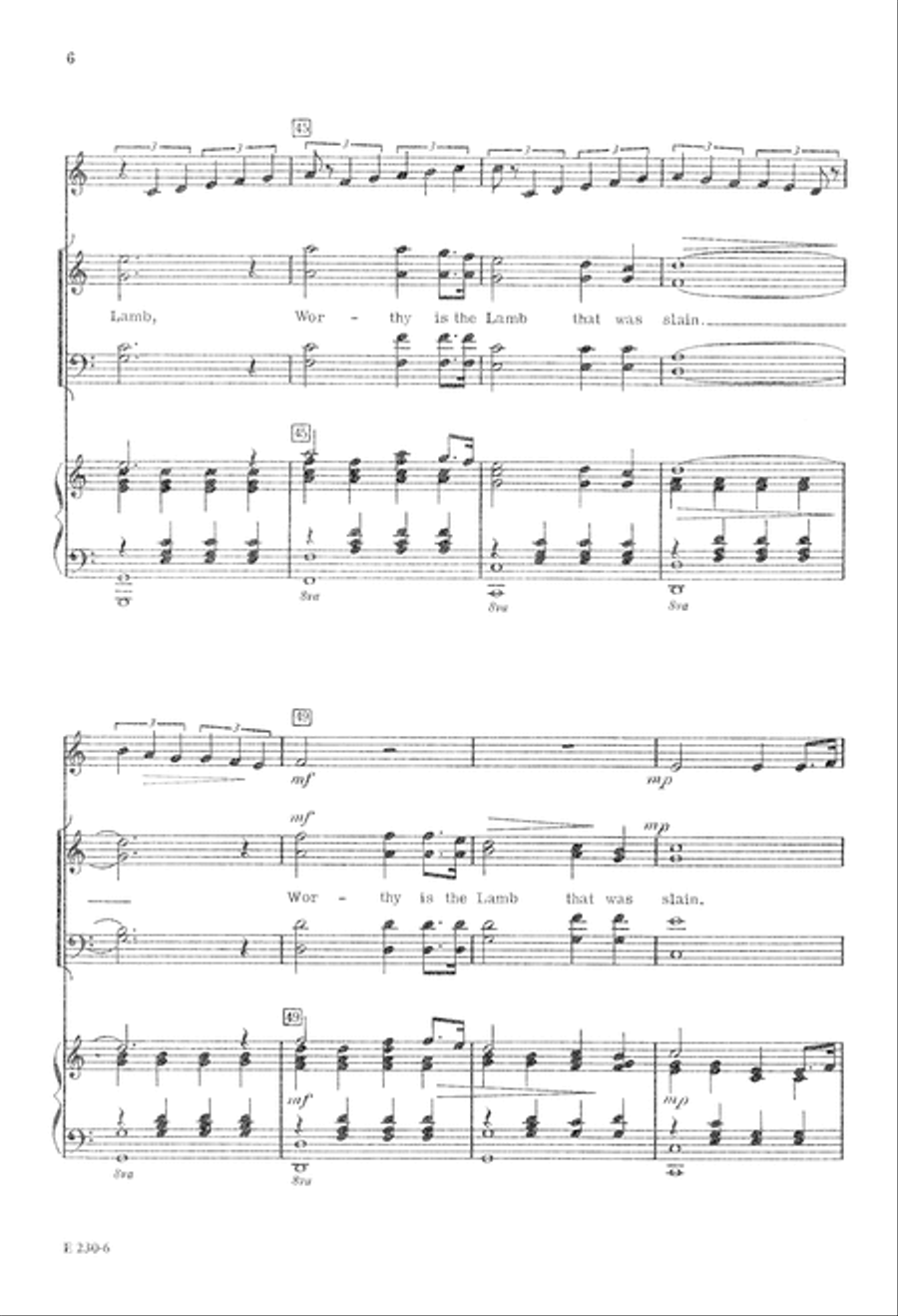 Worthy is the Lamb (Digital Download) 4-Part scores gallery preview page 6