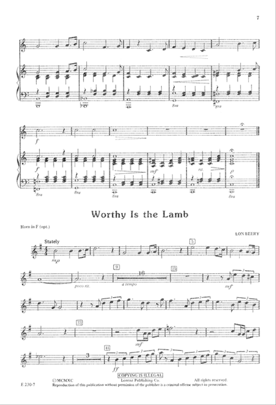 Worthy is the Lamb (Digital Download) 4-Part scores gallery preview page 7
