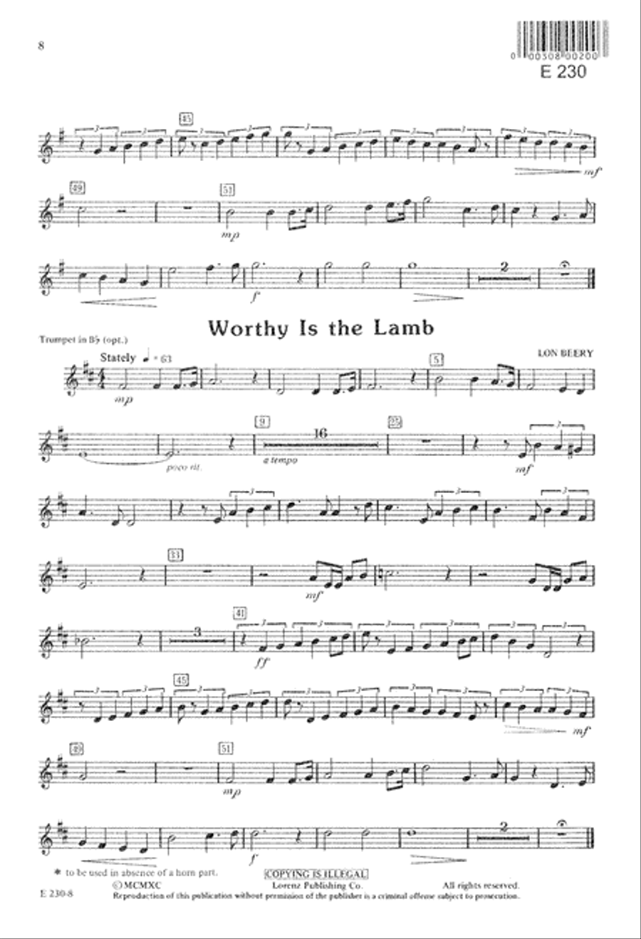 Worthy is the Lamb (Digital Download) 4-Part scores gallery preview page 8