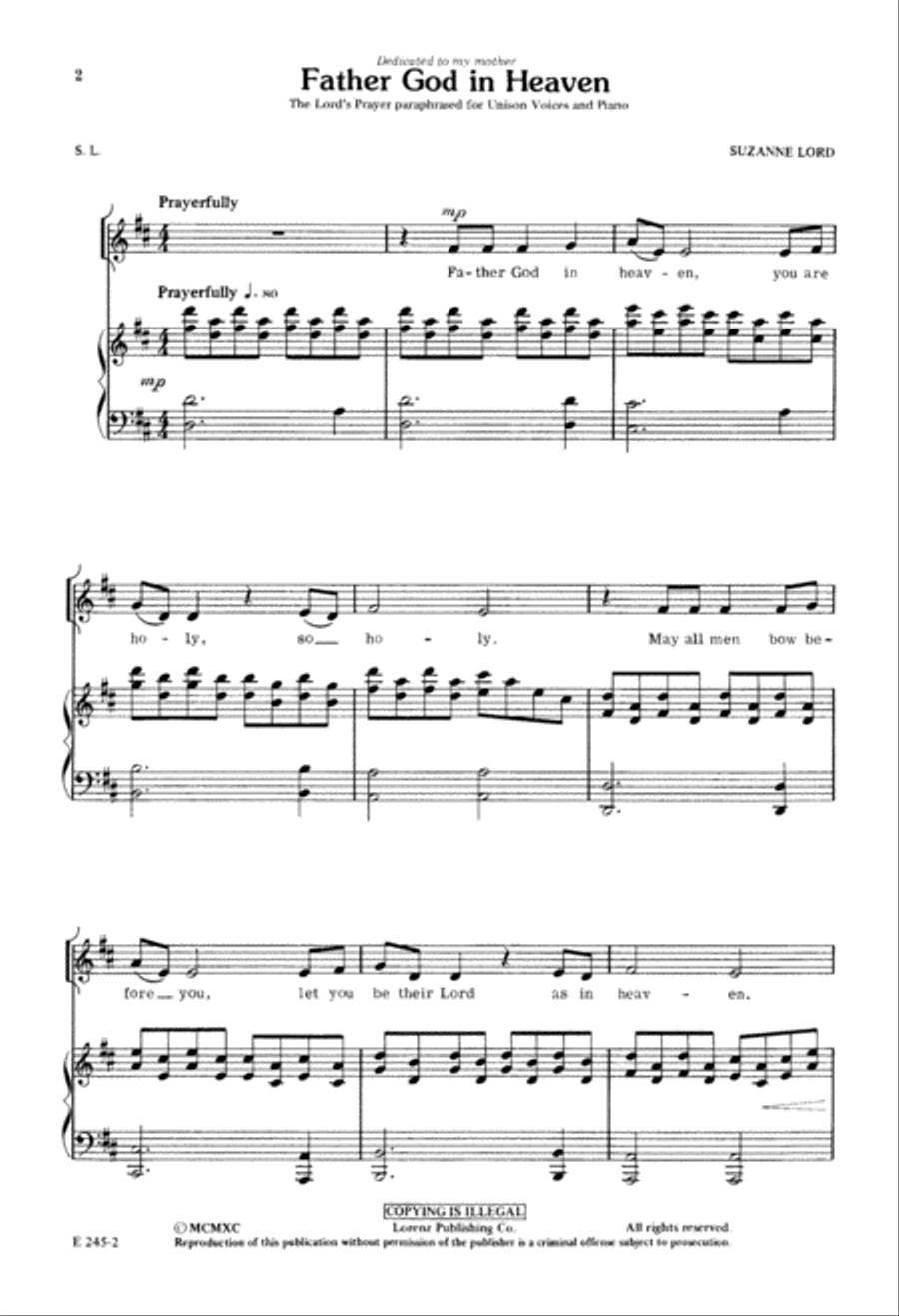 Father God in Heaven (Digital Download) 2-Part scores gallery preview page 2