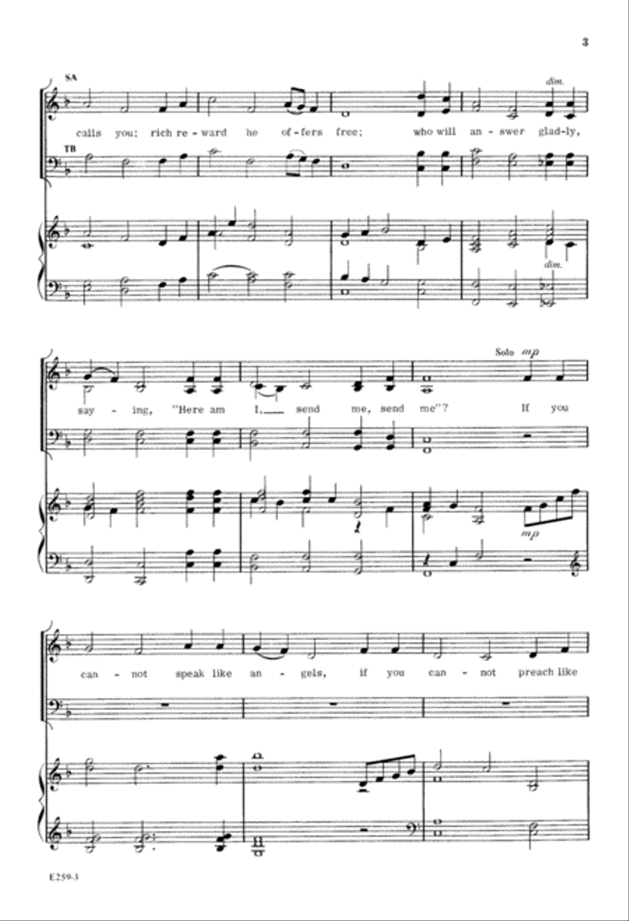 Hark! The Voice of Jesus Calling (Digital Download) 4-Part scores gallery preview page 3