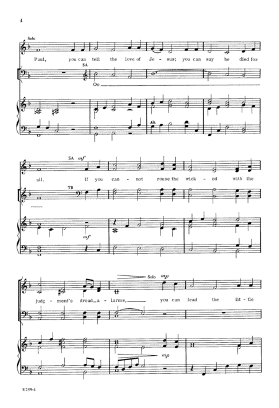 Hark! The Voice of Jesus Calling (Digital Download) 4-Part scores gallery preview page 4