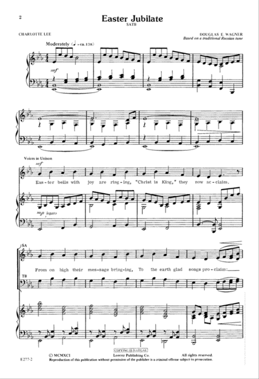 Easter Jubilate (Digital Download) 4-Part scores gallery preview page 2