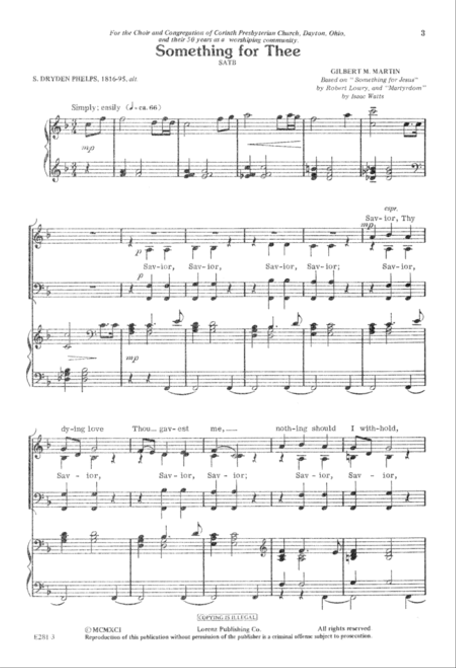 Something for Thee (Digital Download) 4-Part scores gallery preview page 3