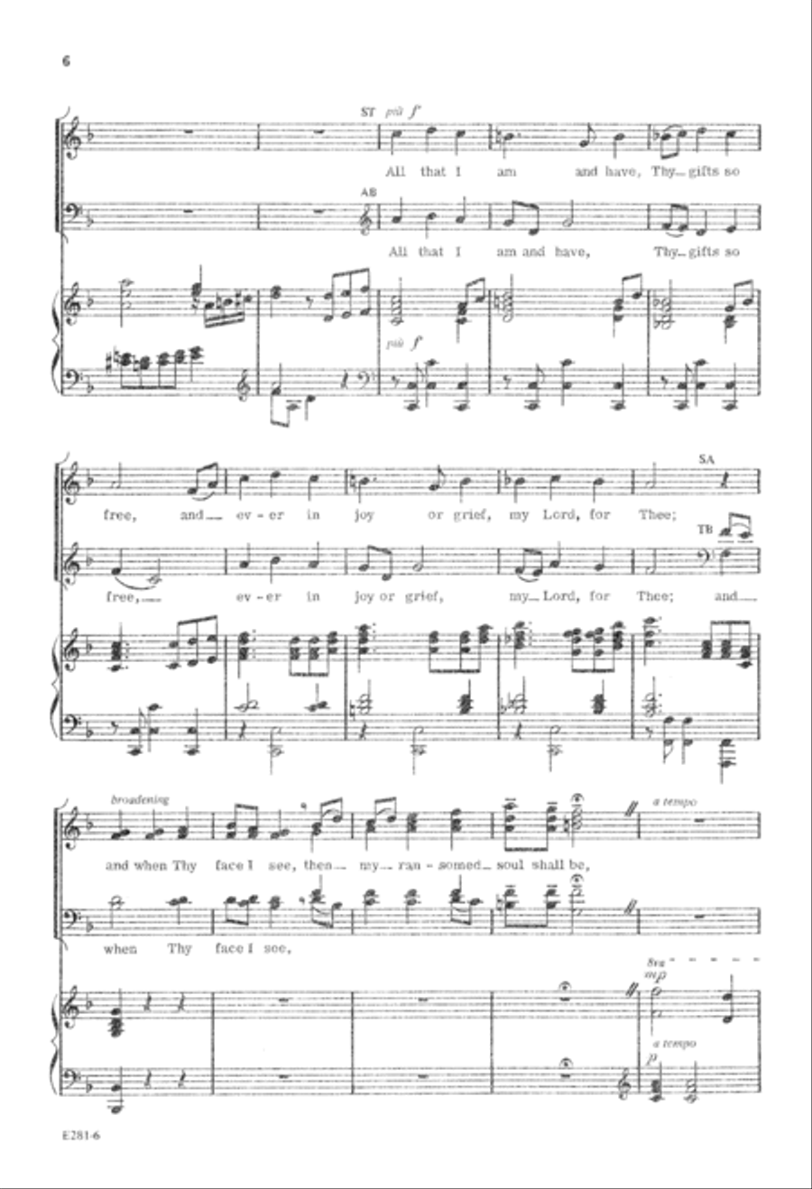 Something for Thee (Digital Download) 4-Part scores gallery preview page 6