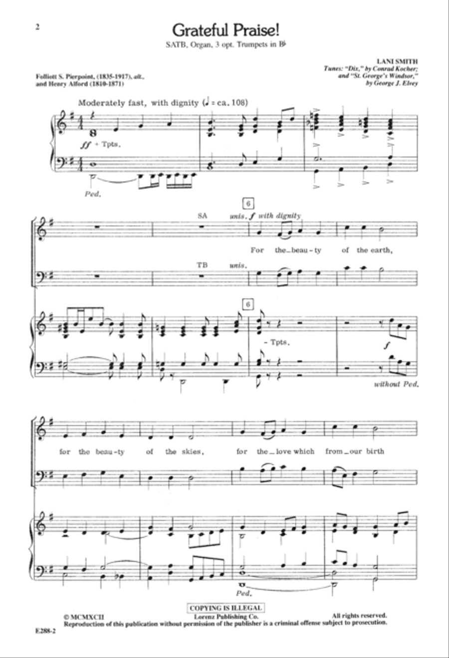 Grateful Praise (Digital Download) 4-Part scores gallery preview page 2