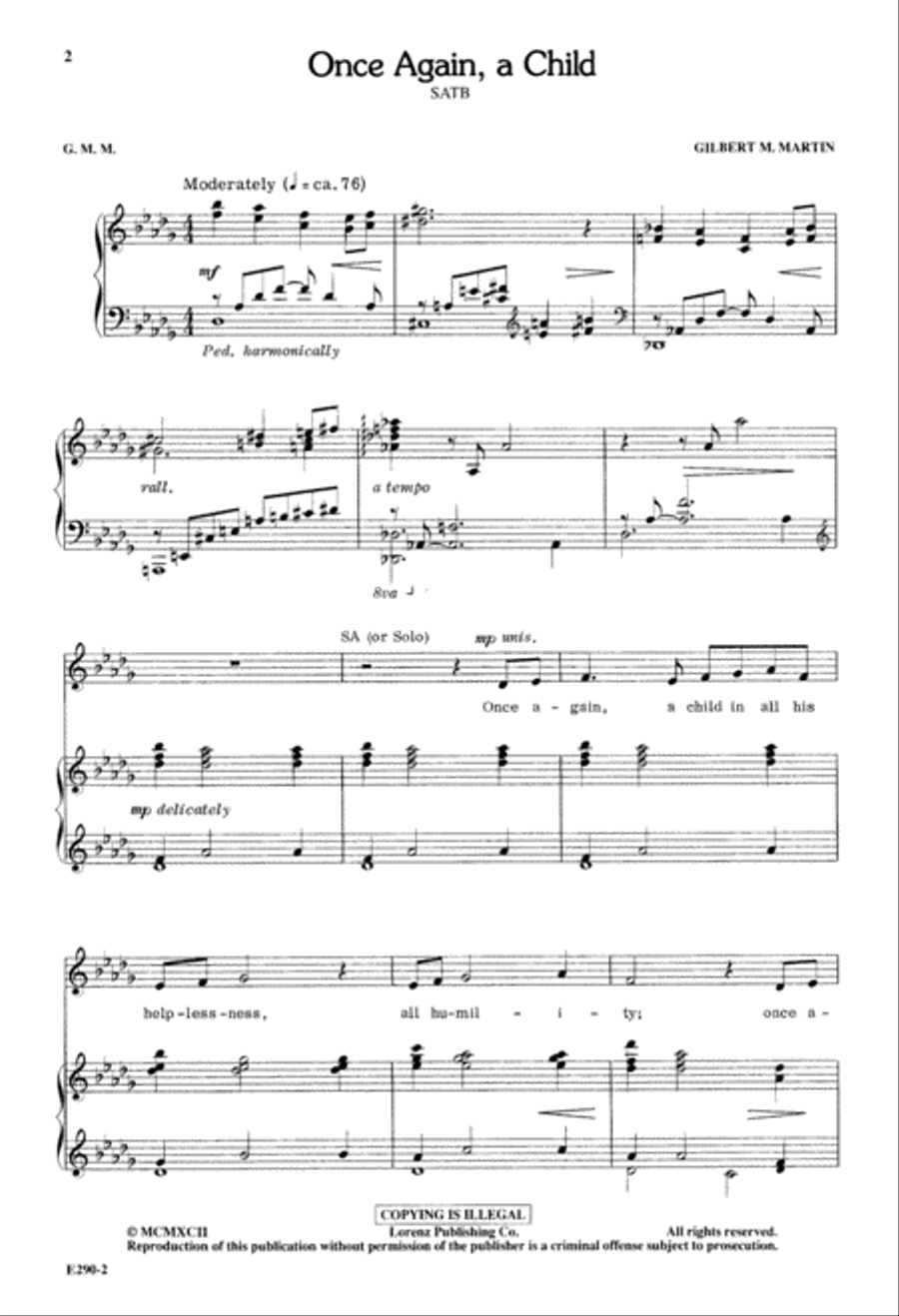 Once Again, a Child (Digital Download) 4-Part scores gallery preview page 2