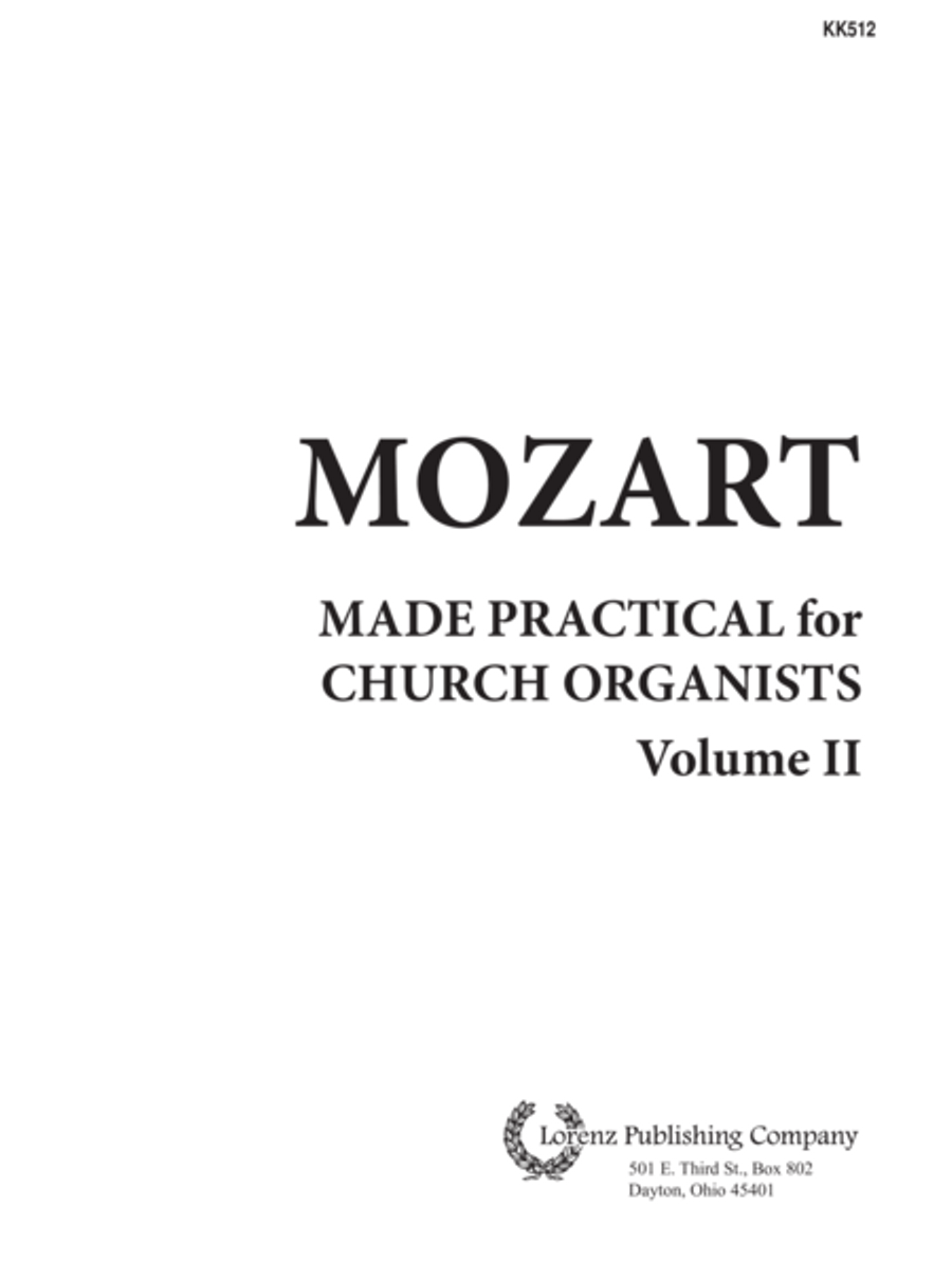 Mozart Made Practical, Vol. 2 (Digital Download) Organ scores gallery preview page 1