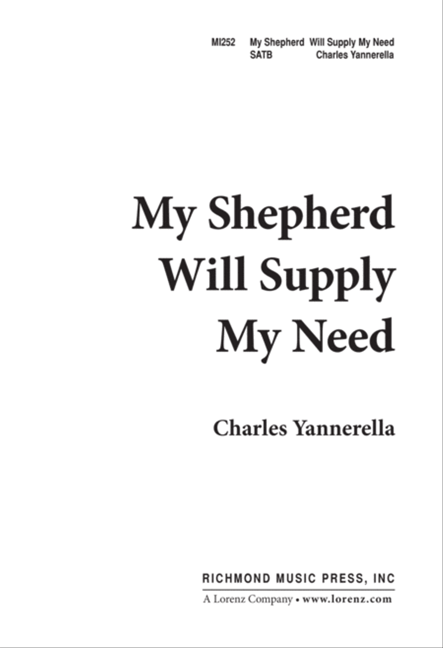 My Shepherd Will Supply My Need (Digital Download) 4-Part scores gallery preview page 1