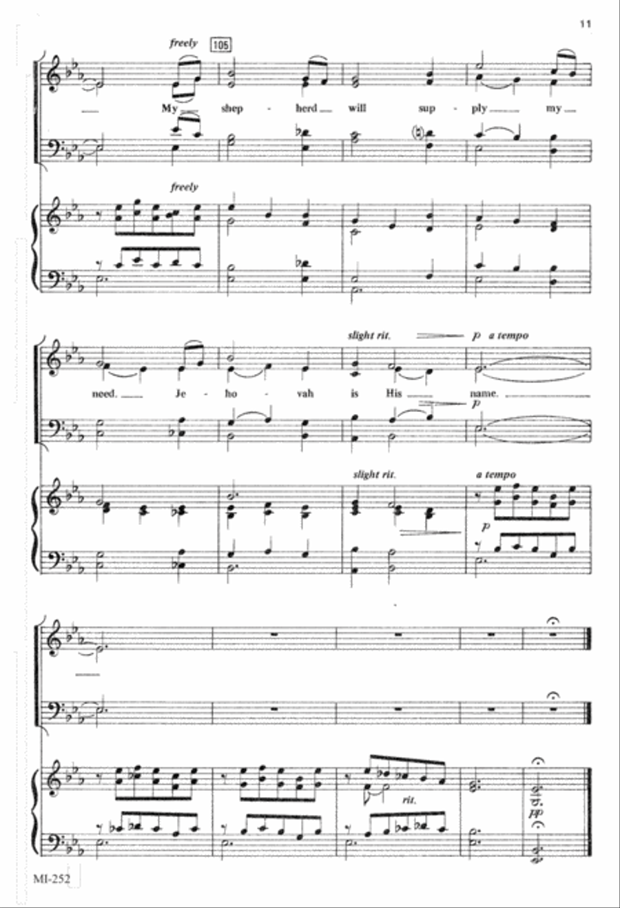 My Shepherd Will Supply My Need (Digital Download) 4-Part scores gallery preview page 11
