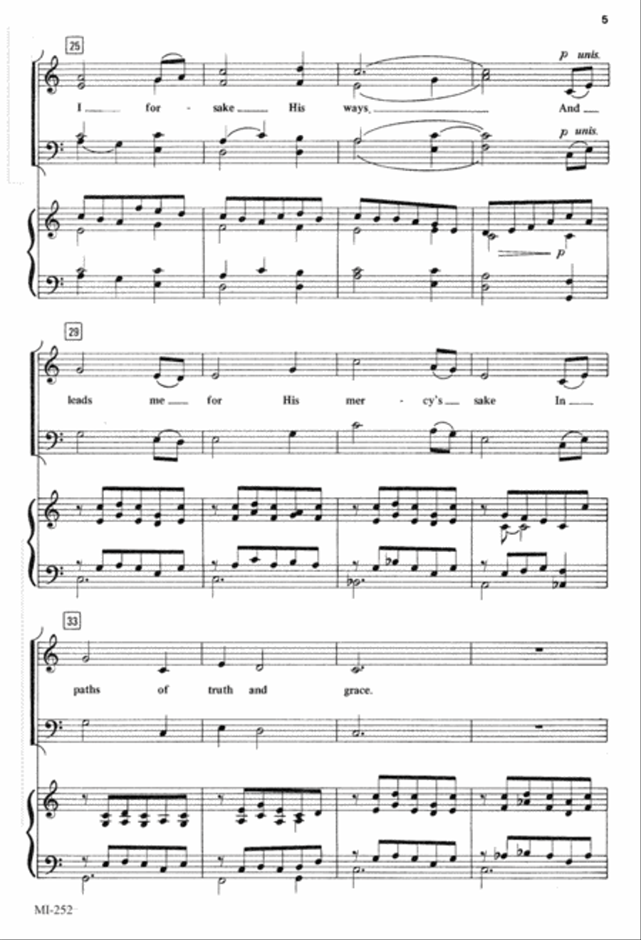 My Shepherd Will Supply My Need (Digital Download) 4-Part scores gallery preview page 5
