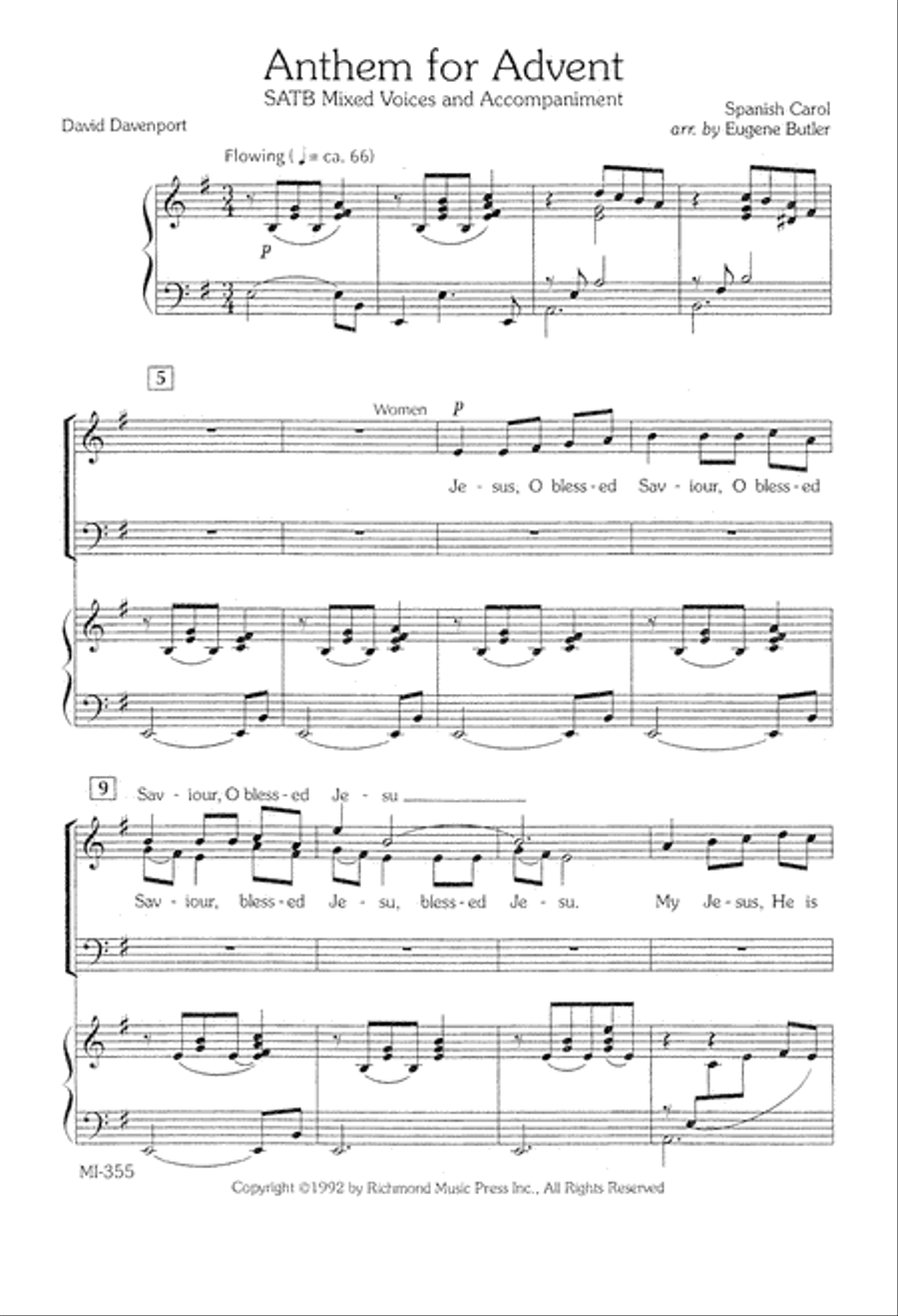 Anthem for Advent (Digital Download) 4-Part scores gallery preview page 2
