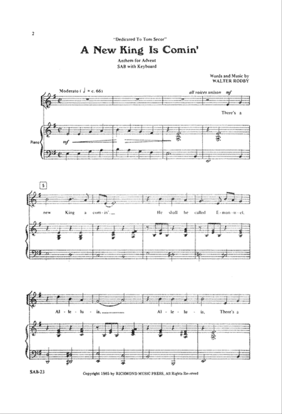 A New King is Comin' (Digital Download) 3-Part scores gallery preview page 2