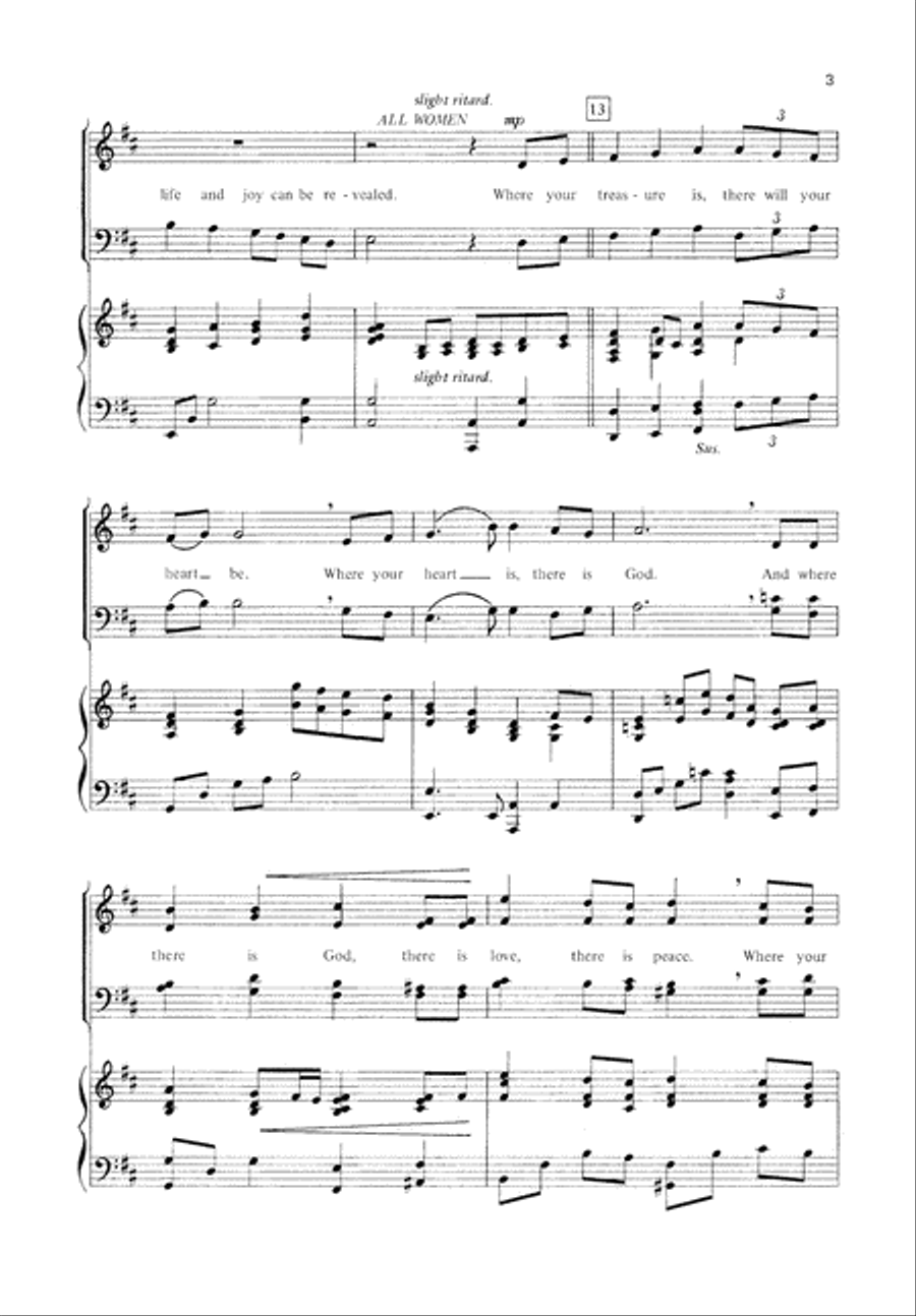 Where Your Treasure Is (Digital Download) 4-Part scores gallery preview page 3