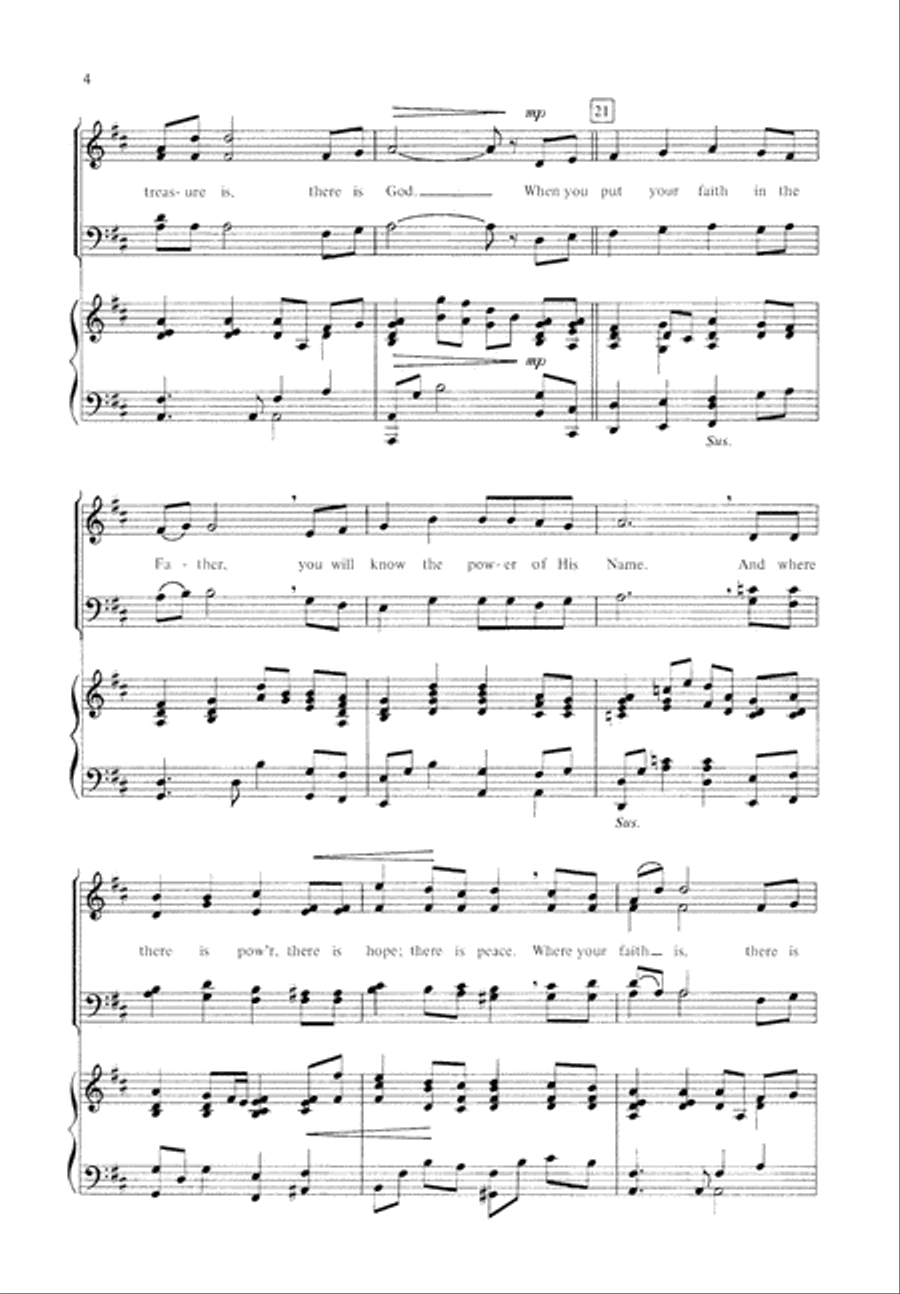 Where Your Treasure Is (Digital Download) 4-Part scores gallery preview page 4