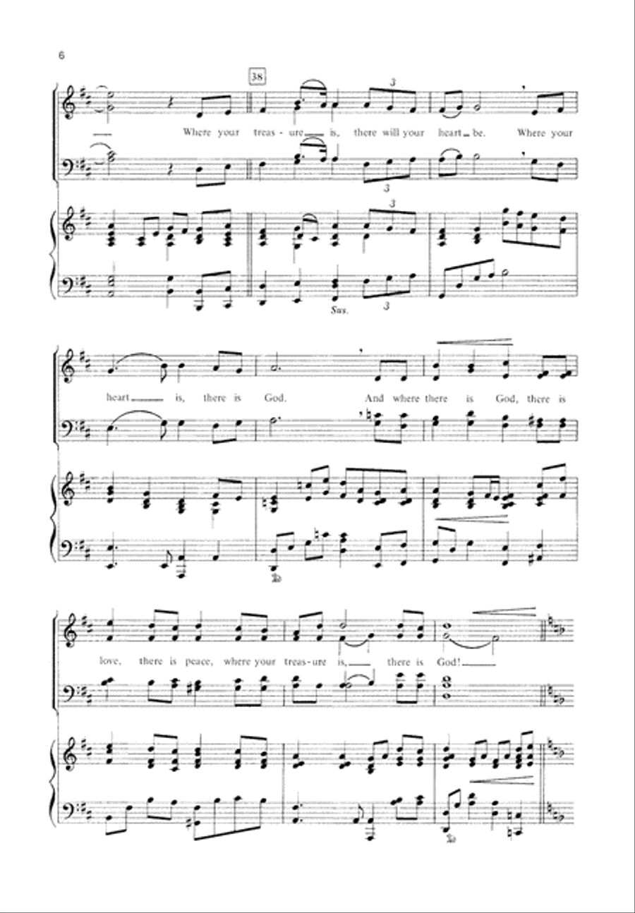 Where Your Treasure Is (Digital Download) 4-Part scores gallery preview page 6