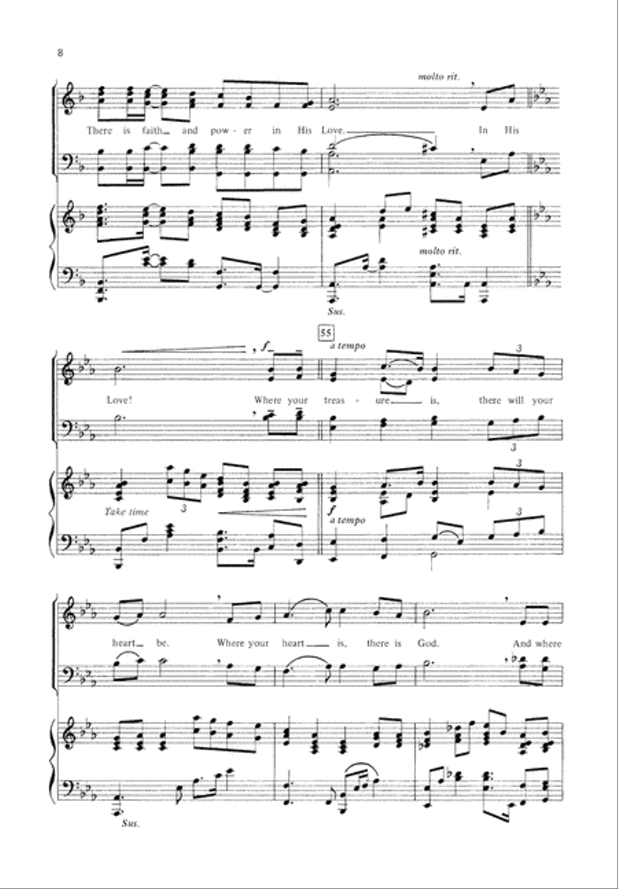 Where Your Treasure Is (Digital Download) 4-Part scores gallery preview page 8