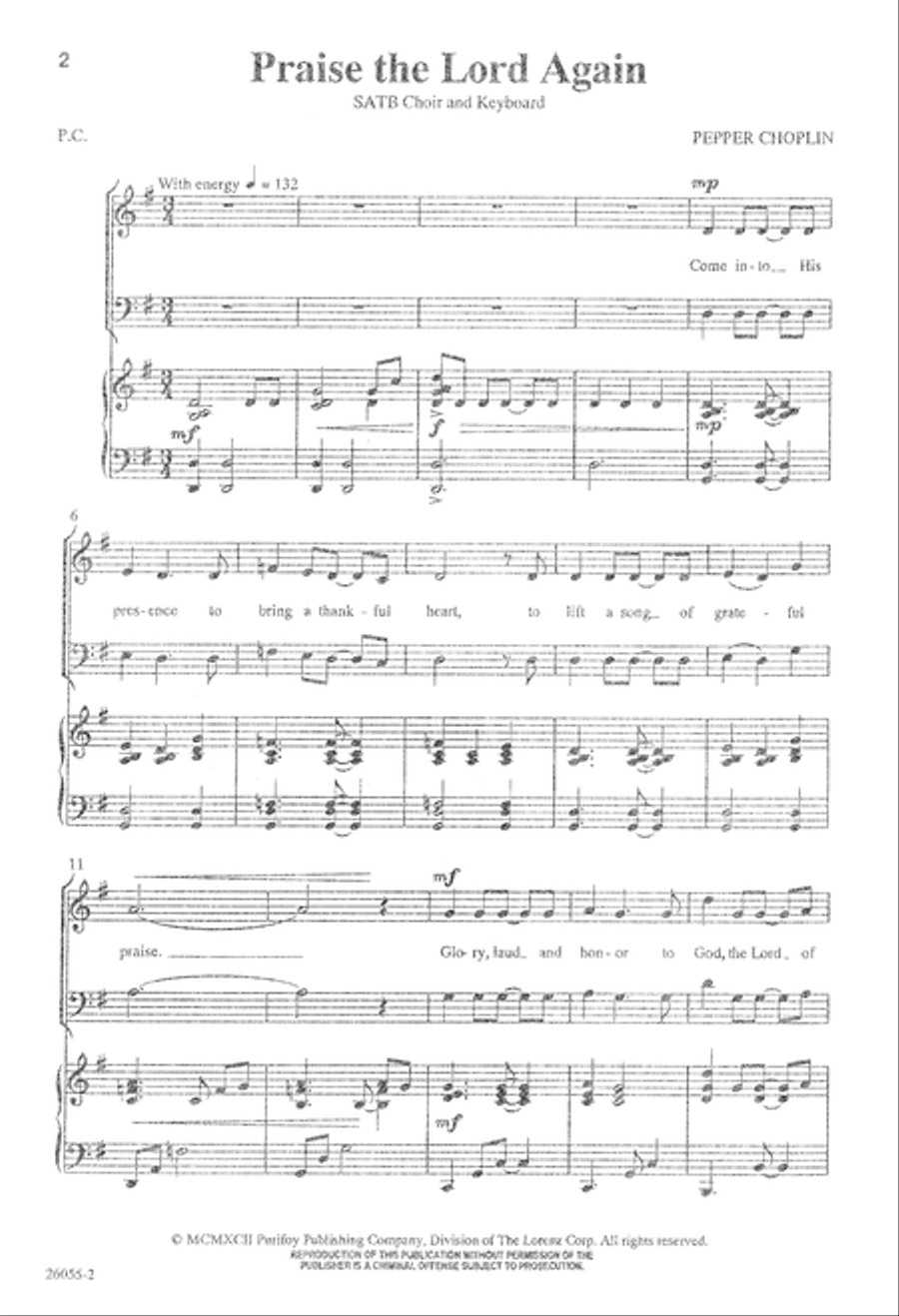 Praise the Lord Again! (Digital Download) 4-Part scores gallery preview page 2