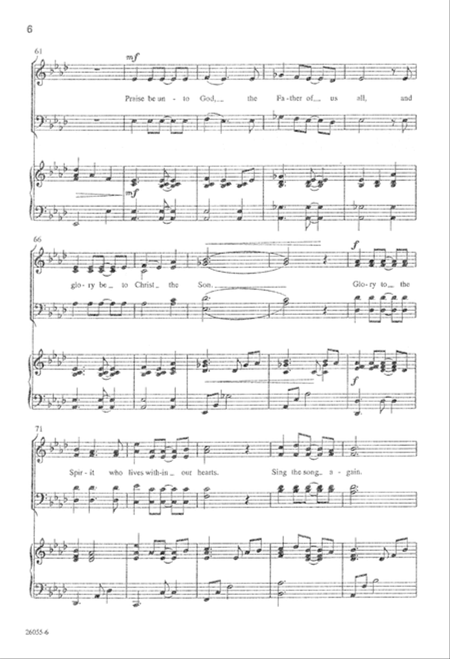 Praise the Lord Again! (Digital Download) 4-Part scores gallery preview page 6