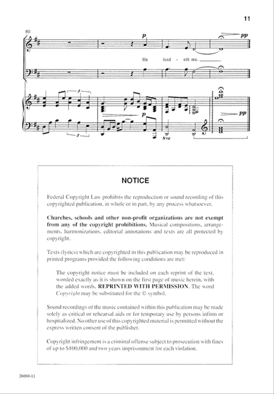 He Leadeth Me (Digital Download) 4-Part scores gallery preview page 11
