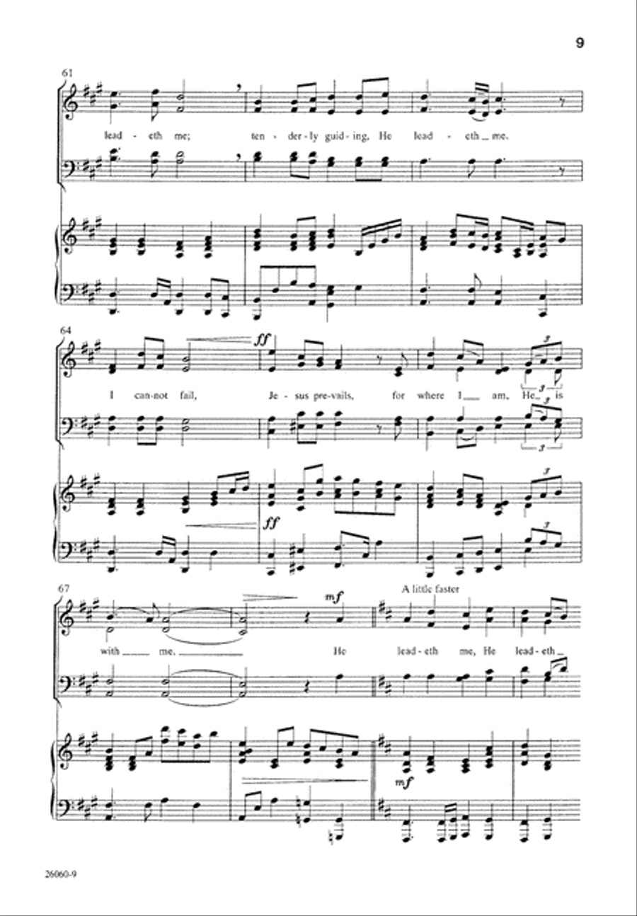 He Leadeth Me (Digital Download) 4-Part scores gallery preview page 9