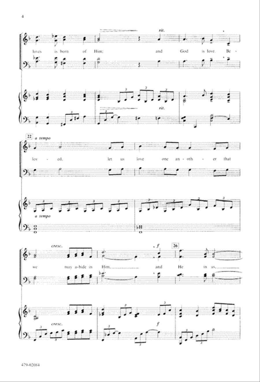 Beloved, Let Us Love (Digital Download) 4-Part scores gallery preview page 4