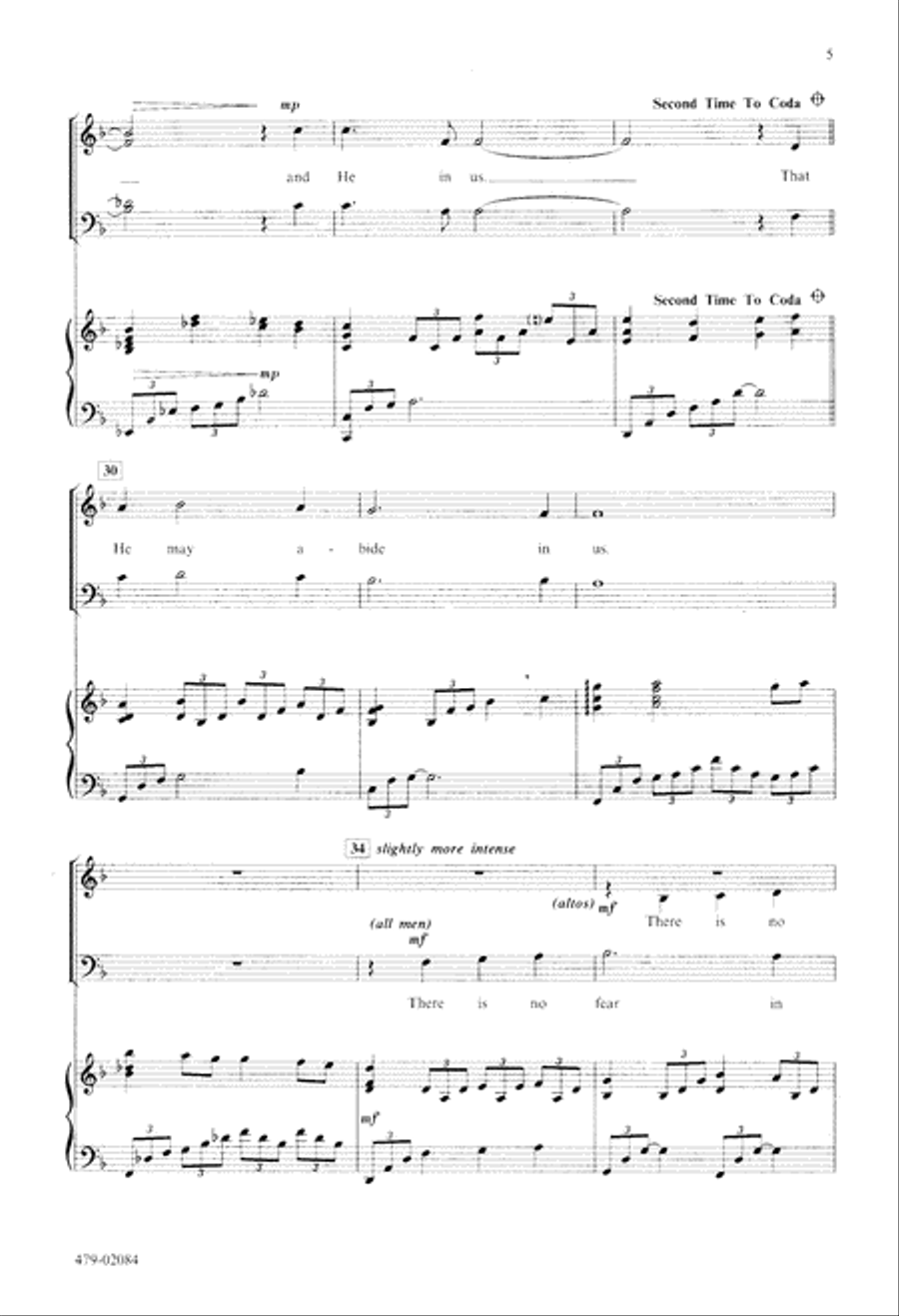 Beloved, Let Us Love (Digital Download) 4-Part scores gallery preview page 5