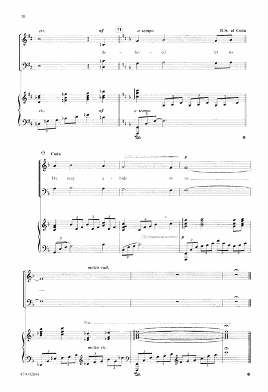 Beloved, Let Us Love (Digital Download) 4-Part scores gallery preview page 10